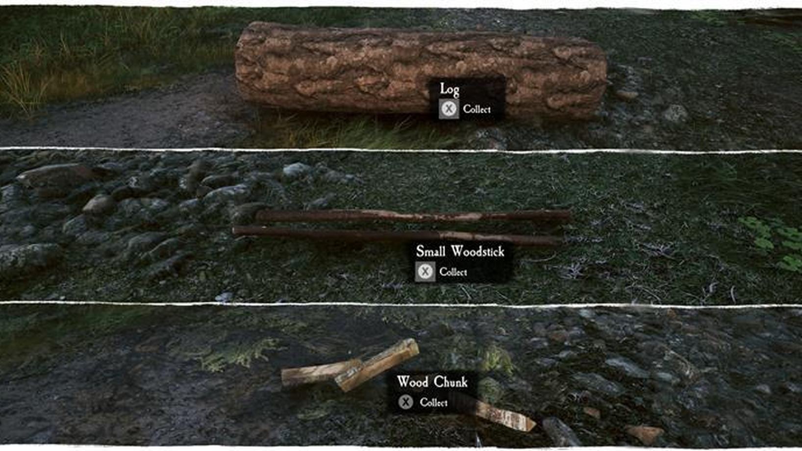 Official artwork showing felled timber used for building in Among the Trolls